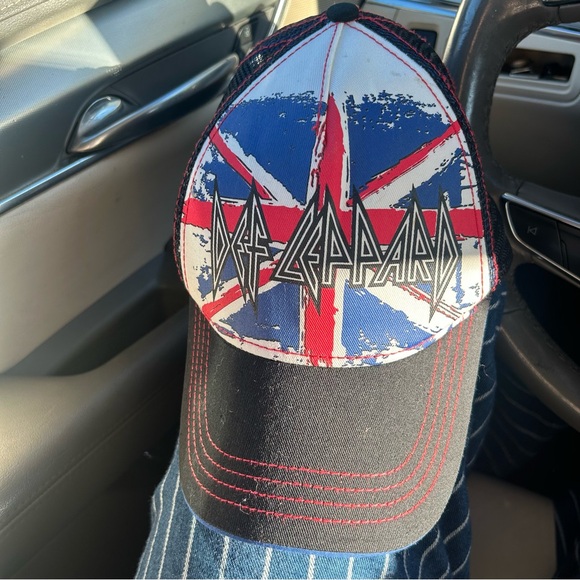 Def Leppard Union Jack Cap vintage 2016 band logo rock merch - Picture 5 of 9